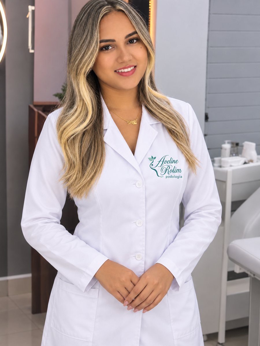 Aveline Rolim, podóloga em Fortaleza, no consultório
